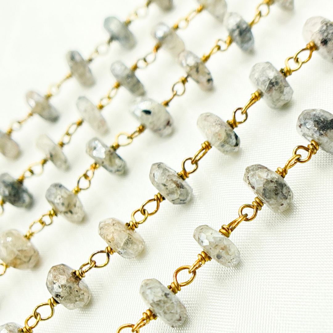 Coated Dot Quartz Gold Plated Wire Chain. CDQ2