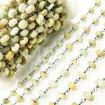 Load image into Gallery viewer, Coated Cats Eye Oxidized Wire Chain.