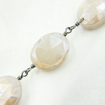 Load image into Gallery viewer, Coated Moonstone Oval Shape Oxidized Wire Chain. CRO2