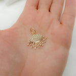 Load image into Gallery viewer, 14k Solid Gold Diamond and Gemstones Eye Charm. GDP527