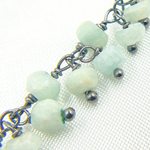 Load image into Gallery viewer, Amazonite Cluster Dangle Oxidized Wire Chain. AMZ24