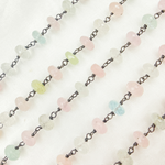 Load image into Gallery viewer, Morganite & Aquamarine Oxidized Wire Chain.