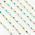 Load image into Gallery viewer, TRQ2. Turquoise Gold Plated 925 Sterling Silver Wire Chain