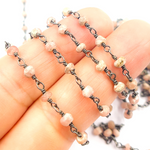 Load image into Gallery viewer, Rhodochrosite Wire Wrap Chain.