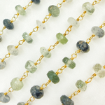 Load image into Gallery viewer, Green Rutile Gold Plated Wire Chain. GRU10
