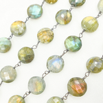 Load image into Gallery viewer, Labradorite Oxidized Wire Chain. LAB93