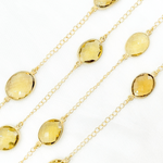 Load image into Gallery viewer, Whisky Quartz Organic Shape Bezel Gold Plated Wire Chain. QTZ4