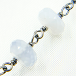 Load image into Gallery viewer, Natural Chalcedony Oxidized Wire Chain. PCL16