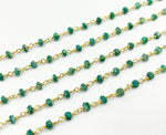 Load image into Gallery viewer, Dyed Emerald Wire Wrap Chain. EME4
