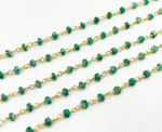 Load image into Gallery viewer, Dyed Emerald Wire Wrap Chain. EME4