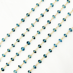 Load image into Gallery viewer, London Blue Topaz Gold Plated 925 Sterling Silver Wire Chain. BT1