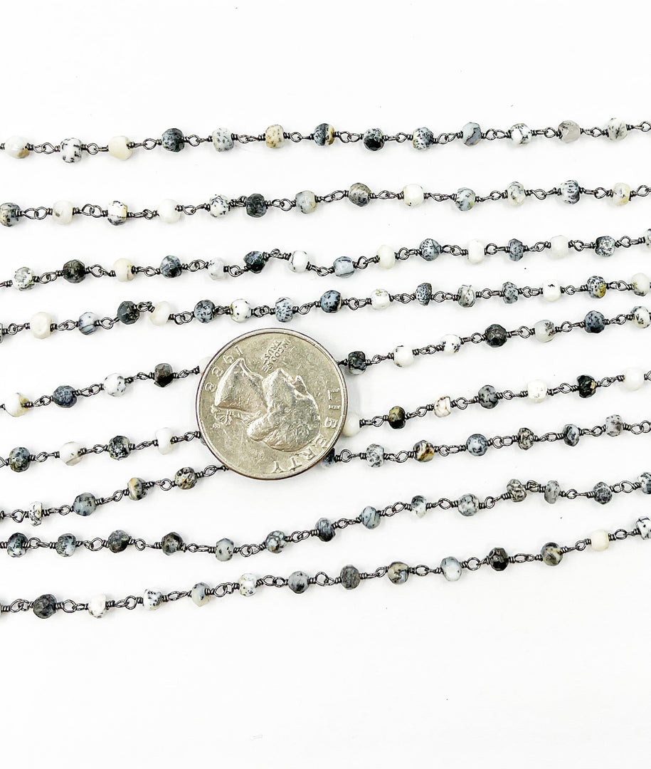 Dendrite Opal Wire Wrap Chain. DEN5