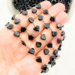 Load image into Gallery viewer, Black Spinel Heart Shape Oxidized Wire Chain.