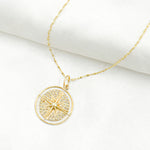 Load image into Gallery viewer, GDP515. 14k Solid Gold Diamond Circle Star Charm