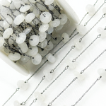 Load image into Gallery viewer, White Moonstone Oxidized Connected Wire Chain. WMS4