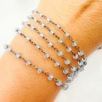 Load image into Gallery viewer, Sky Blue Topaz Oxidized Wire Chain.