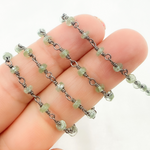 Load image into Gallery viewer, Green Kyanite Oxidized Wire Chain. KYA8
