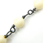 Load image into Gallery viewer, Resin Round Shape Oxidized 925 Sterling Silver Wire Chain. BN1