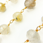 Load image into Gallery viewer, Golden Rutile Beads Gold Plated Wire Chain. GRU8
