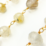 Load image into Gallery viewer, Golden Rutile Beads Gold Plated Wire Chain. GRU8