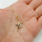 Load image into Gallery viewer, KG269. 14k Solid Gold Star Diamond Charm