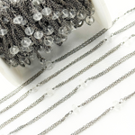 Load image into Gallery viewer, Crystal Double Oxidized Connected Wire Chain. CR17