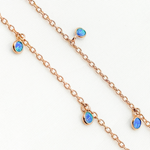 Load image into Gallery viewer, Created Blue Opal Round Shape Dangle Chain. CBO4
