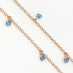 Load image into Gallery viewer, Created Blue Opal Round Shape Dangle Chain. CBO4