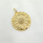 Load image into Gallery viewer, GDP507. 14k Solid Gold Diamond Medallion Zodiac Charm