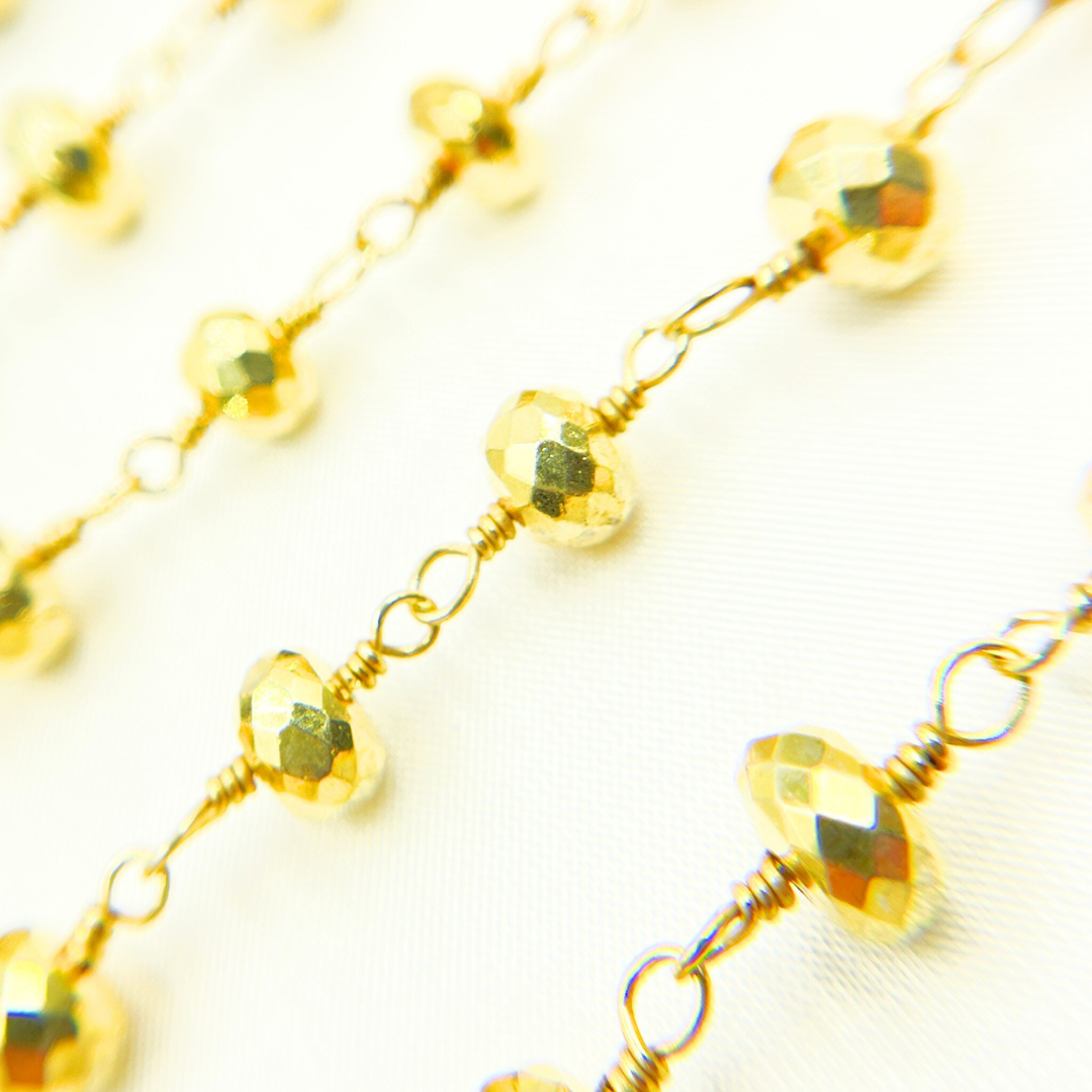 Golden Pyrite Gold Plated Wire Chain. GPR6