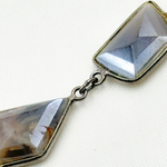 Load image into Gallery viewer, Coated Grey Moonstome Mix Shape Bezel Oxidized Wire Chain. CMS11