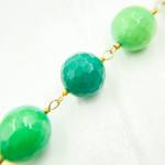 Load image into Gallery viewer, Chrysoprase Round Shape Gold Plated Wire Chain. CHR12