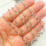 Load image into Gallery viewer, Coated Prehnite Oxidized 925 Sterling Silver Wire Chain. CPR5