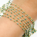 Load image into Gallery viewer, Turquoise Gold Plated 925 Sterling Silver Wire Chain.