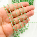 Load image into Gallery viewer, Chrysoprase Sterling Silver Wire Chain