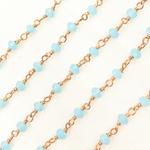 Load image into Gallery viewer, Blue Chalcedony Rose Gold Plated Wire Chain. BCL6
