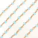 Load image into Gallery viewer, Blue Chalcedony Rose Gold Plated Wire Chain. BCL6