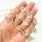 Load image into Gallery viewer, Aquamarine Oval Gold Plated Wire Chain. AQU15
