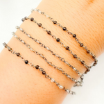 Load image into Gallery viewer, Shaded Smoky Quartz Oxidized Wire Chain. SMQ10