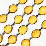 Load image into Gallery viewer, Hydro Quartz Citrine Organic Shape Bezel Oxidized Wire Chain