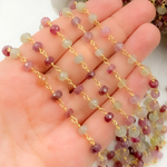 Load image into Gallery viewer, Multi Sapphire Gold Plated 925 Sterling Silver Wire Chain. MSA33