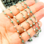 Load image into Gallery viewer, Coated Green Quartz Wire Chain. CQU22
