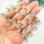 Load image into Gallery viewer, Blue Chalcedony Oxidized Wire Chain. BCL2