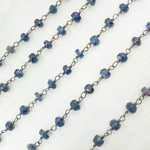 Load image into Gallery viewer, Dyed Sapphire Oxidized Wire Chain. DYS1