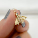 Load image into Gallery viewer, 14k Solid Gold Diamonds & Blue Sapphire Insect Charm. GDP491