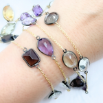 Load image into Gallery viewer, Multi Gemstone Organic Shape Connected Wire Chain. MGS7