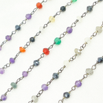 Load image into Gallery viewer, Multi Gemstone Oxidized Wire Chain. MGS15