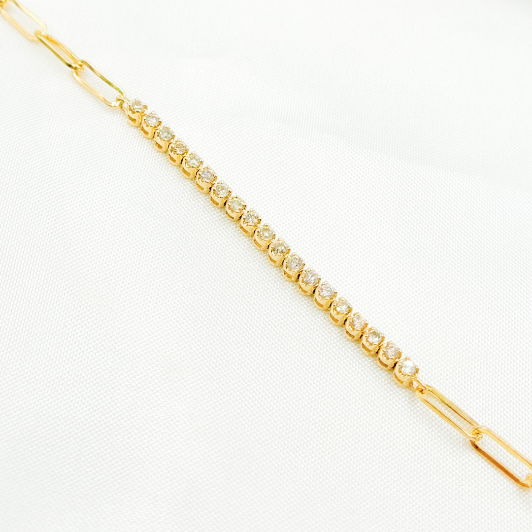 14k Solid Gold Diamond Bracelet. BFE60702