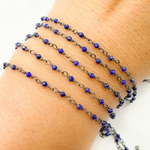 Load image into Gallery viewer, Lapis Lazuli Oxidized Wire Chain. LAP2