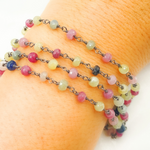 Load image into Gallery viewer, Multi Sapphire Faceted Oxidized Wire Chain. MSA15